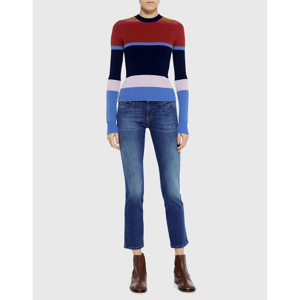 Derek Lam 10 Crosby Striped Colorblock Sweater Womens Small Wool Knit